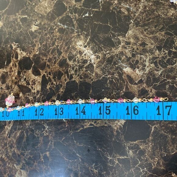 Pink Crystal Bead Necklace and Earrings Set - Picture 5 of 6